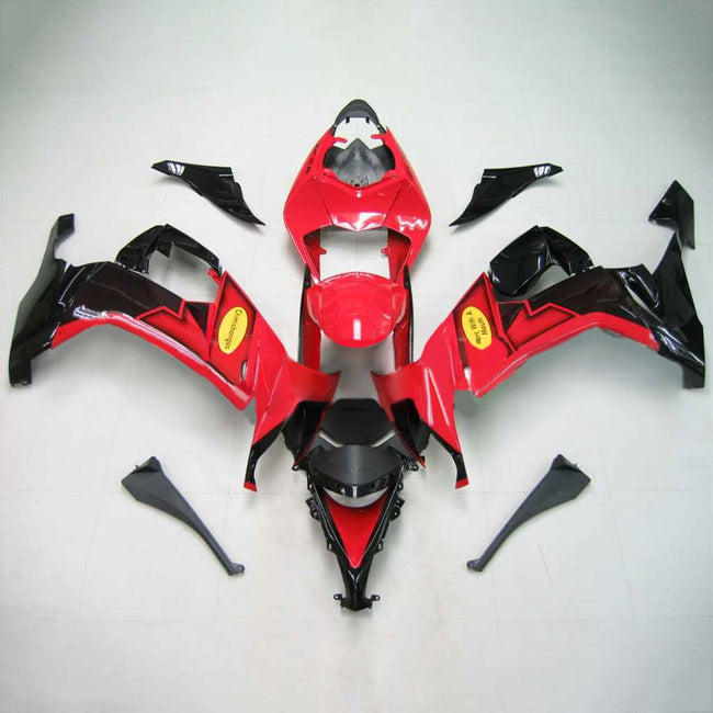 Amotopart Kawasaki ZX10R 2008-2010 Rotes Schwarzverkleidungskit