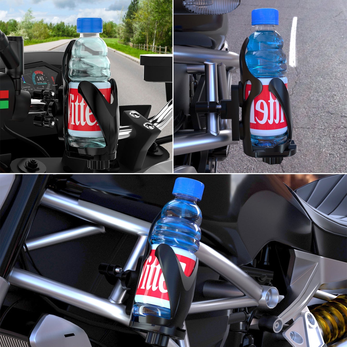 Motor Verstellbarer Lenkerbecherhalter Flaschenhalterung für ATV Scooter Blackc Generic