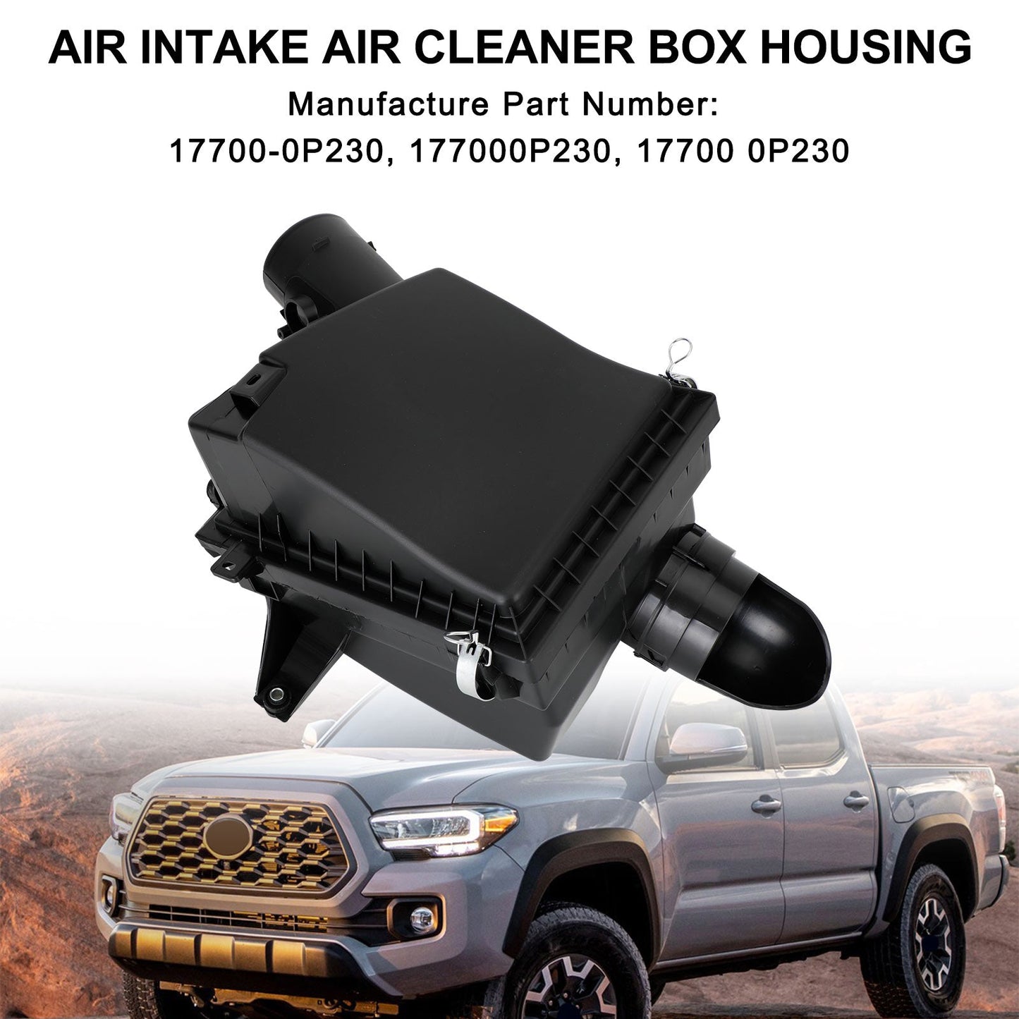 Boîte de filtre à air pour boîtier d'admission d'air Toyota Tacoma 2015-2022 17700-0P230 Noir