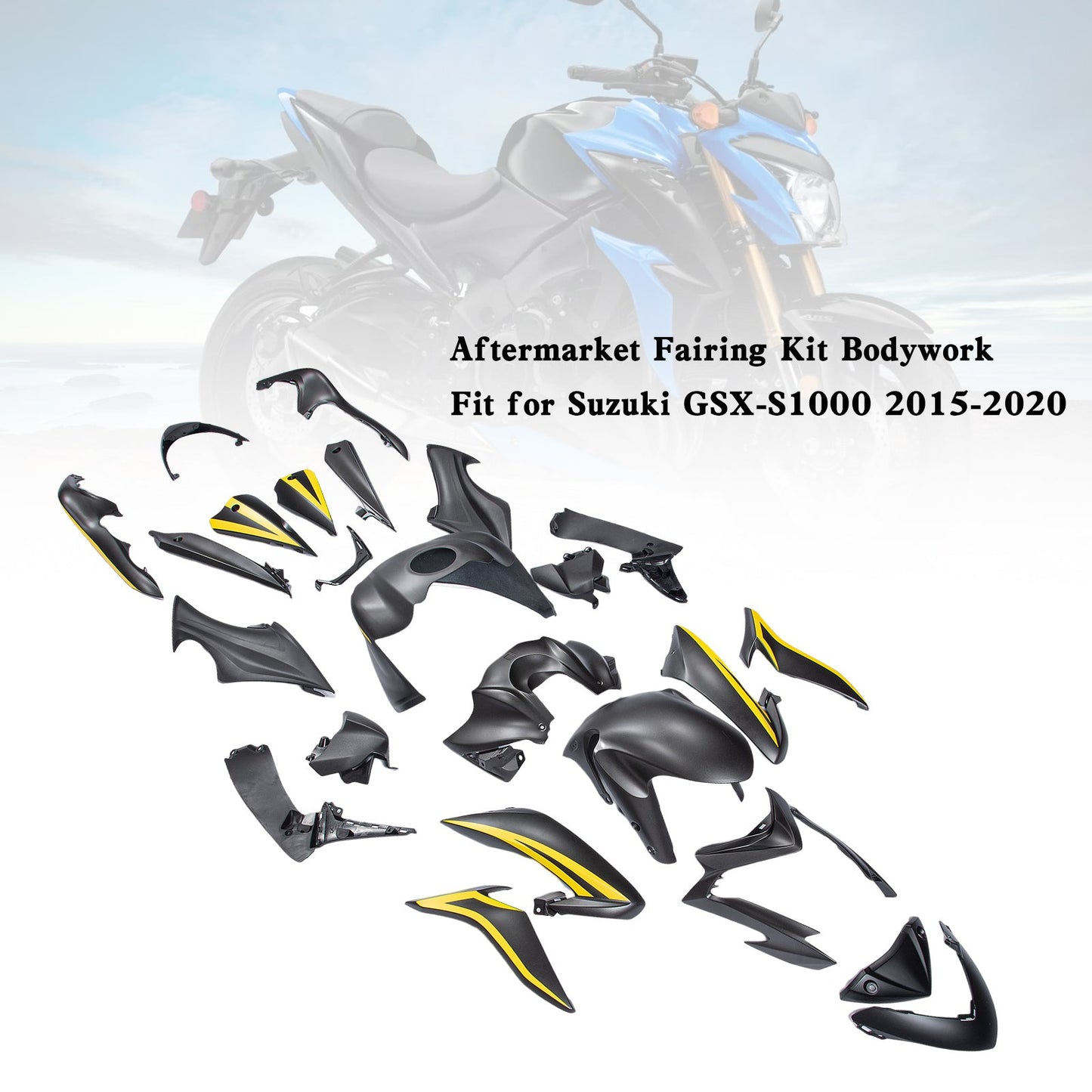 Amotopart Kunststoff-Karosserieverkleidungsset für Suzuki GSX-S 1000 2015–2020