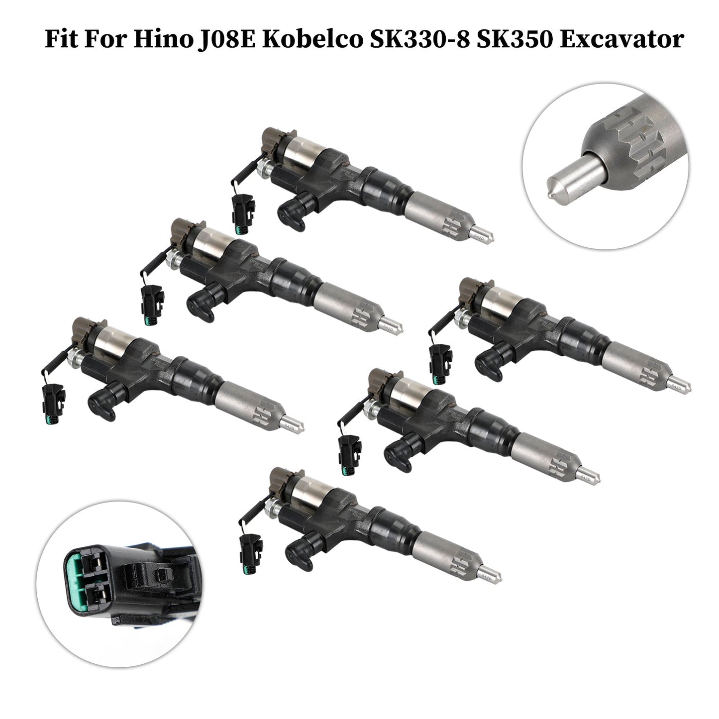 1984-2018 Hino J08E Kobelco 3.8 4.7 Injecteurs de carburant diesel 6PCS 095000-6593