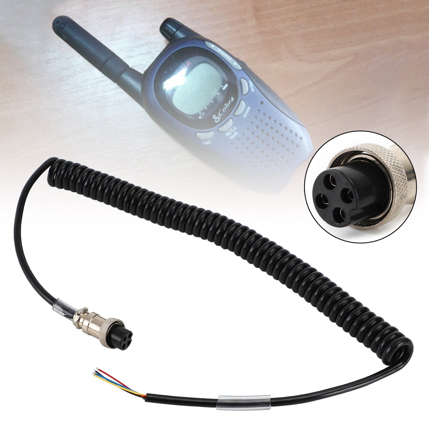 Remplacement de câble enroulé de microphone Câble à 4 broches pour talkie-walkie de voiture PR550PR3100