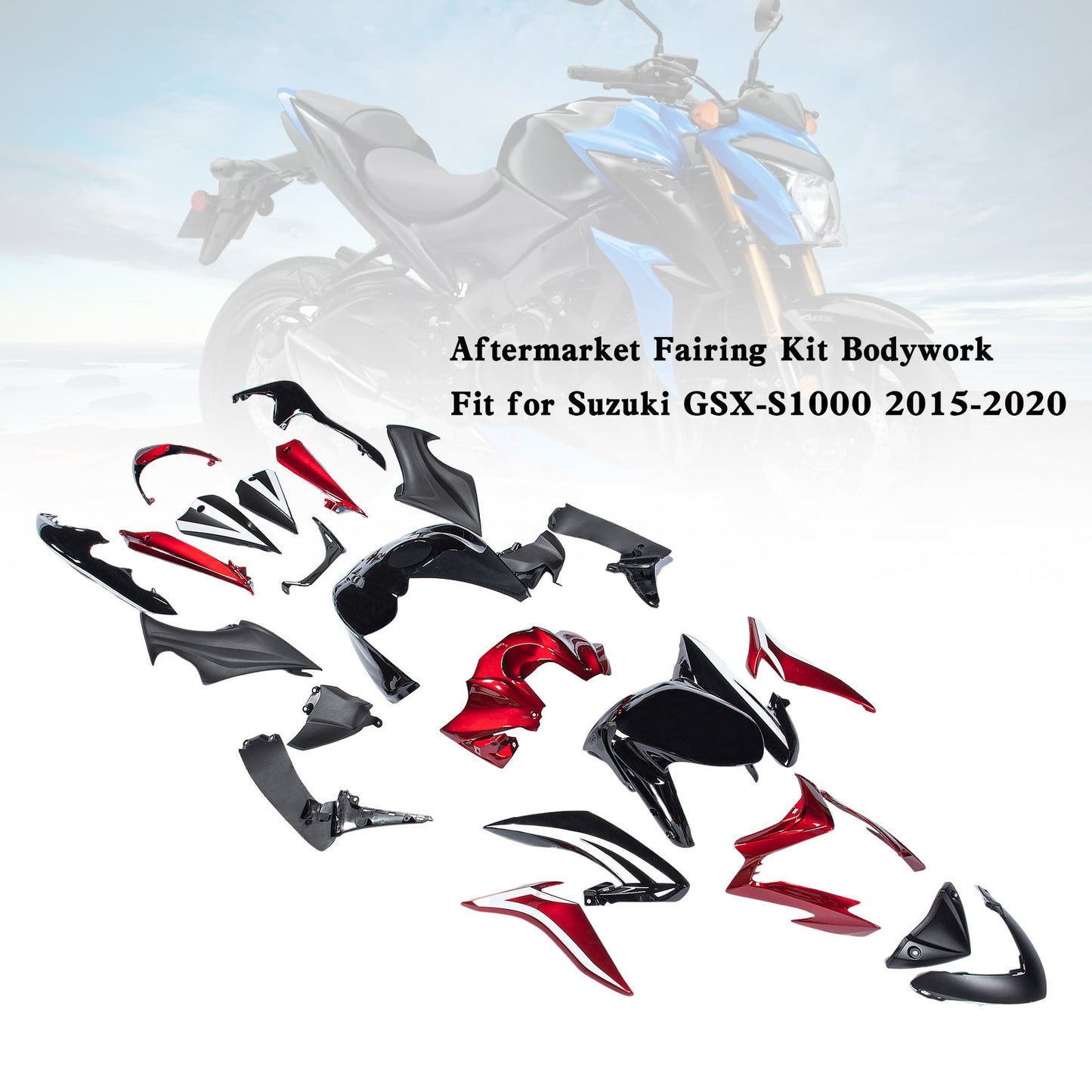 Amotopart Kunststoff-Karosserieverkleidungsset für Suzuki GSX-S 1000 2015–2020