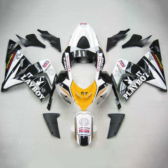 Amotopart Kawasaki 2004-2005 ZX10R Kit de carénage Playboy Noir Blanc