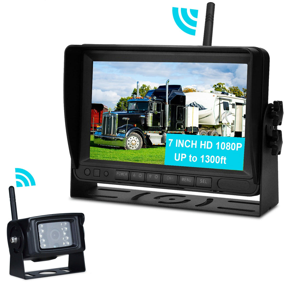 Drahtloses AHD 1080P-Rückfahrkamera-Set mit 7-Zoll-Display für LKW-Anh?nger