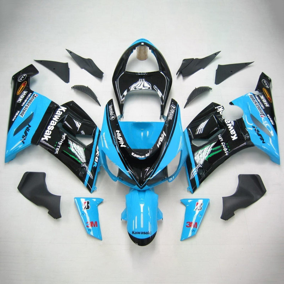 Amotopart Kawasaki 2005-2006 ZX6R 636 Schwarzblau Abzugskit