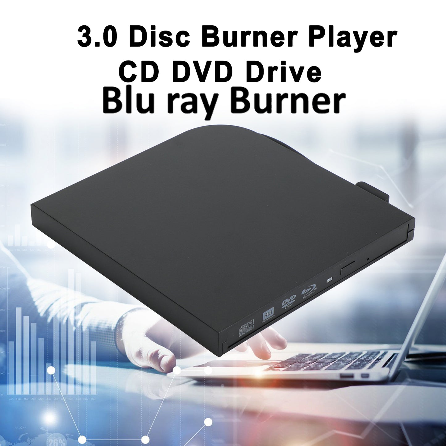 Graveur Blu-ray Slot In USB Externe BD-R BD DVD CD RW Graveur de disque Lecteur de film