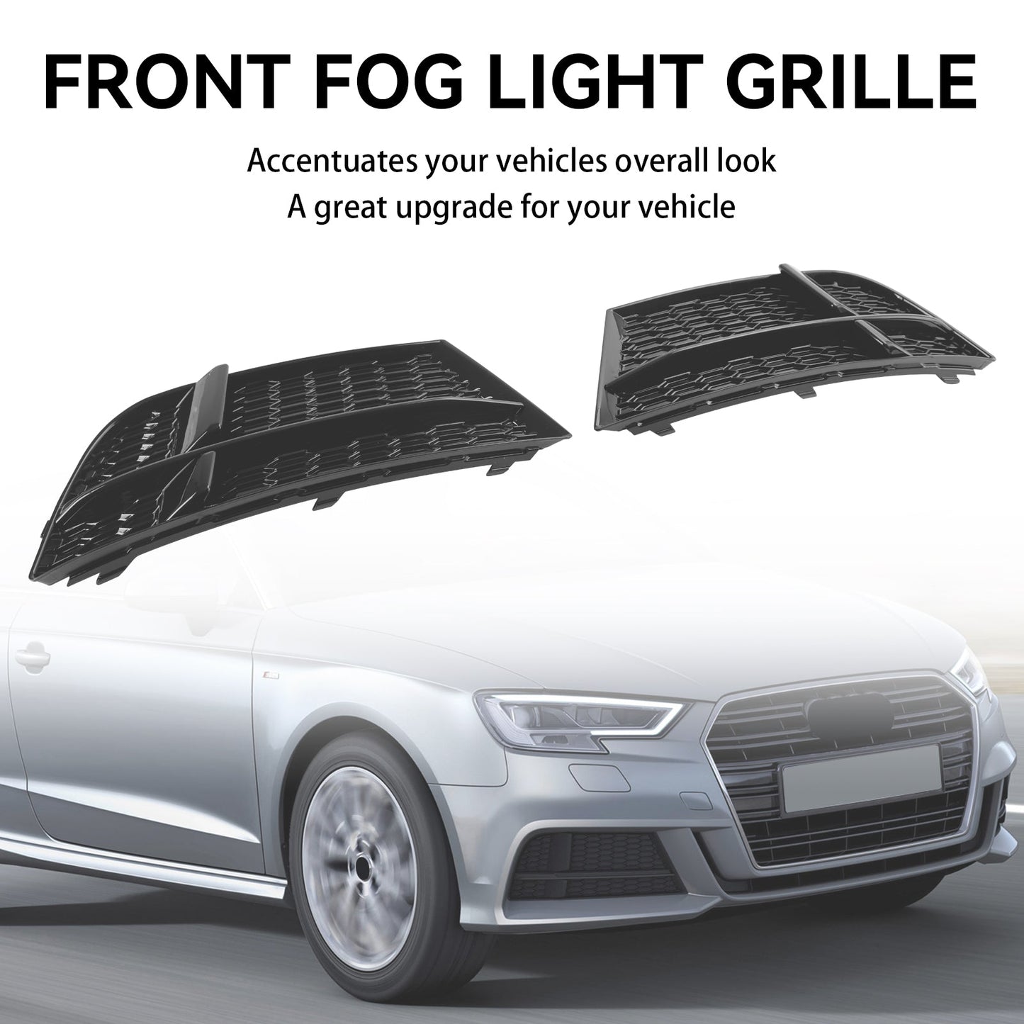 Nebelscheinwerfer-Abdeckung, Blende, Grill, passend für Audi A3 8V S-Line 2017–2019