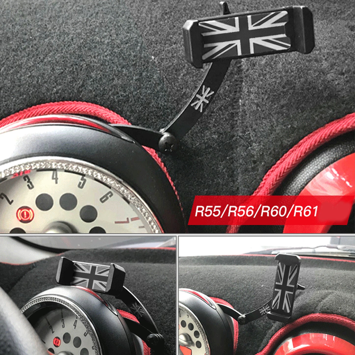 Union Jack Car Cell Phone Mount Folding Holder Für Mini Cooper R55/56/57/60/61 A