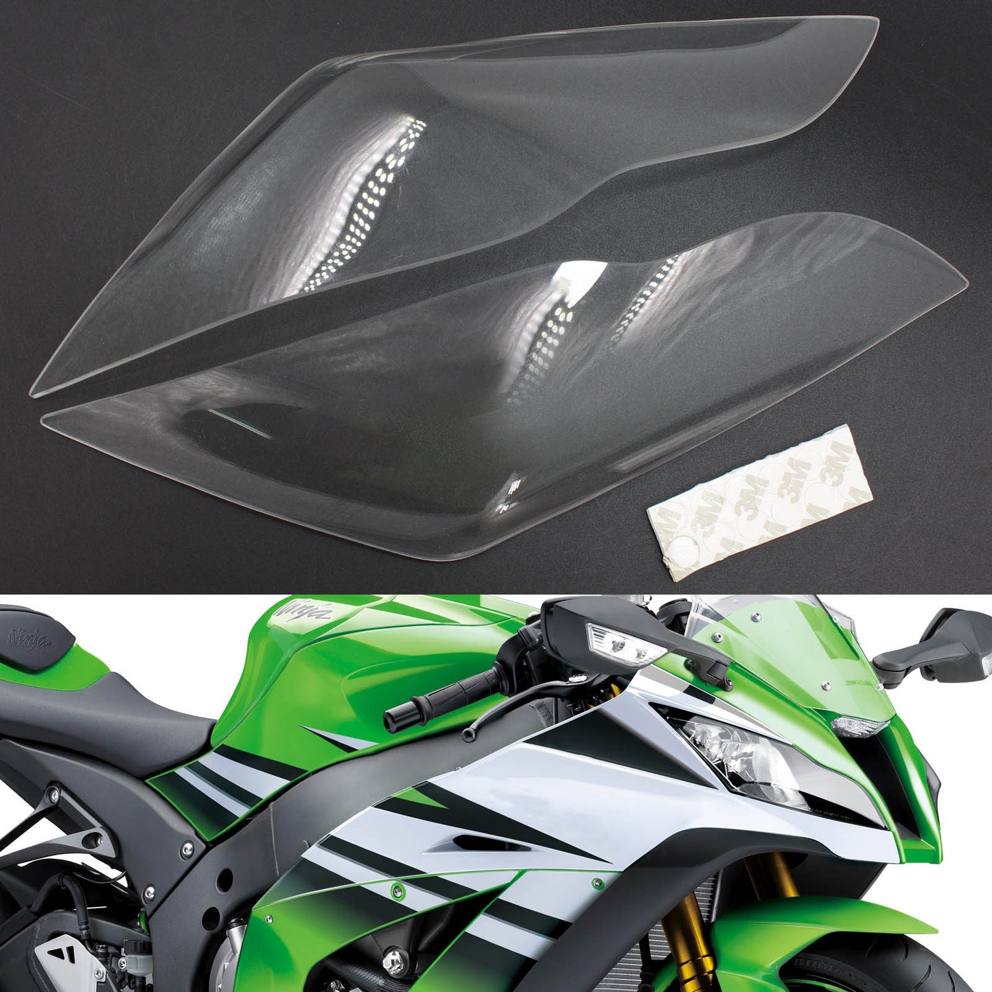Frontscheinwerferschutz Pasend für Kawasaki ZX-10R ZX 10R 2011-2015 Rauch Generikum
