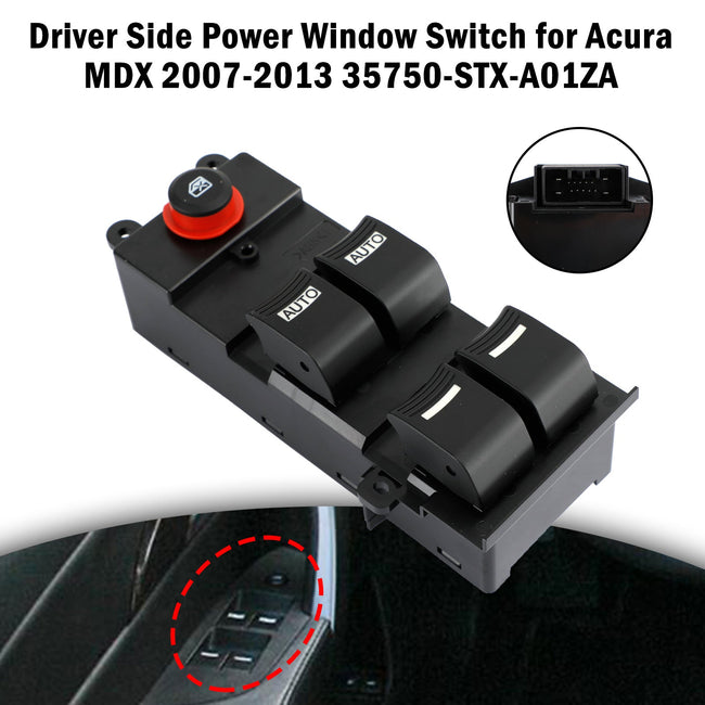 2007-2013 Honda Acura MDX 35750-STX-A01ZA Schalter für elektrische Fensterheber auf der Fahrerseite