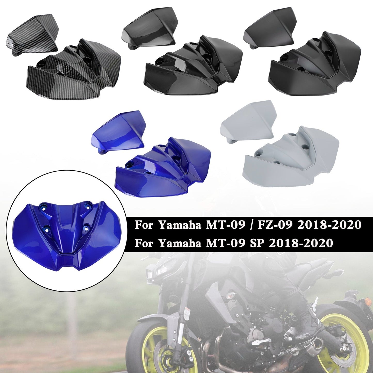 2018-2020 Yamaha MT-09 FZ09 MT-09 SP Scheinwerferverkleidung Windschutzscheibenabdeckung