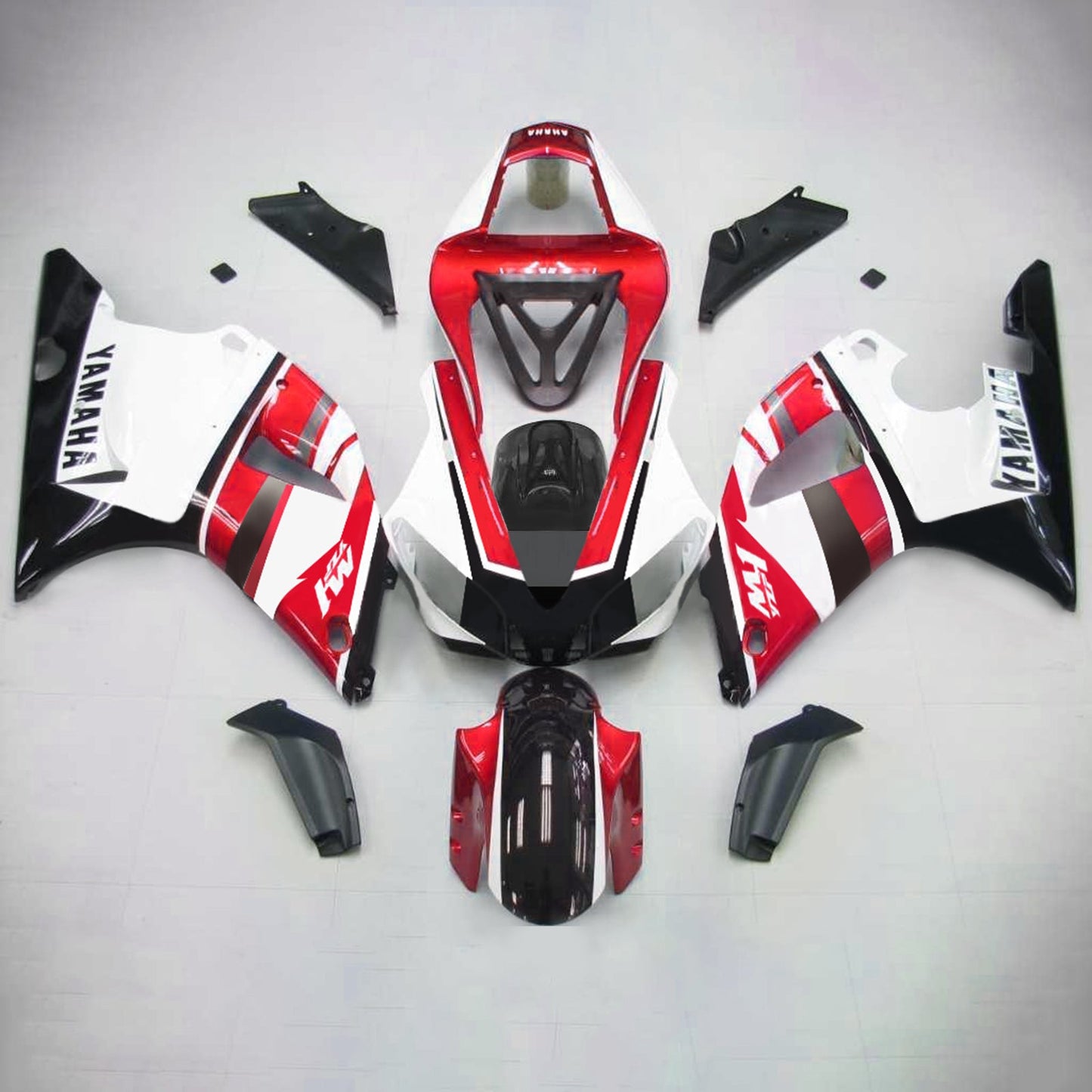 Amotopart Yamaha 2000-2001 YZF 1000 R1 Red White Abzugskit