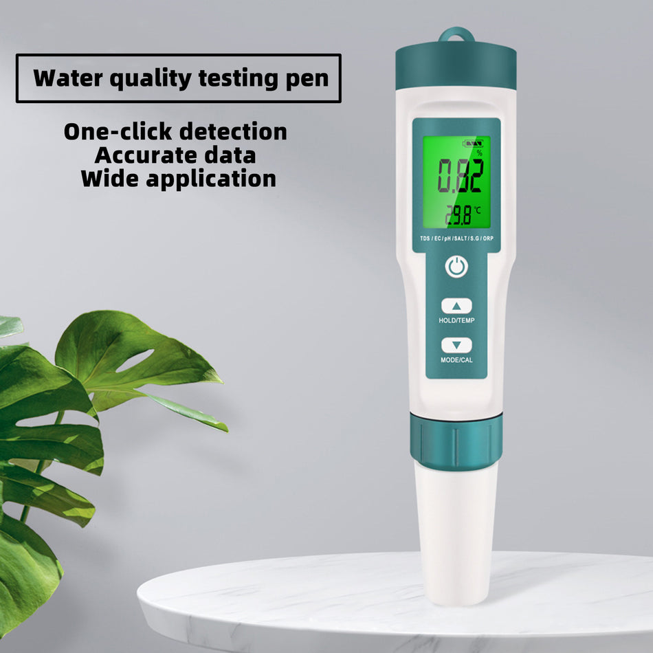 7In1 Wasserqualit?tstester Hintergrundbeleuchtung PH/TDS/EC/ORP/TEMP/SG/Salinity