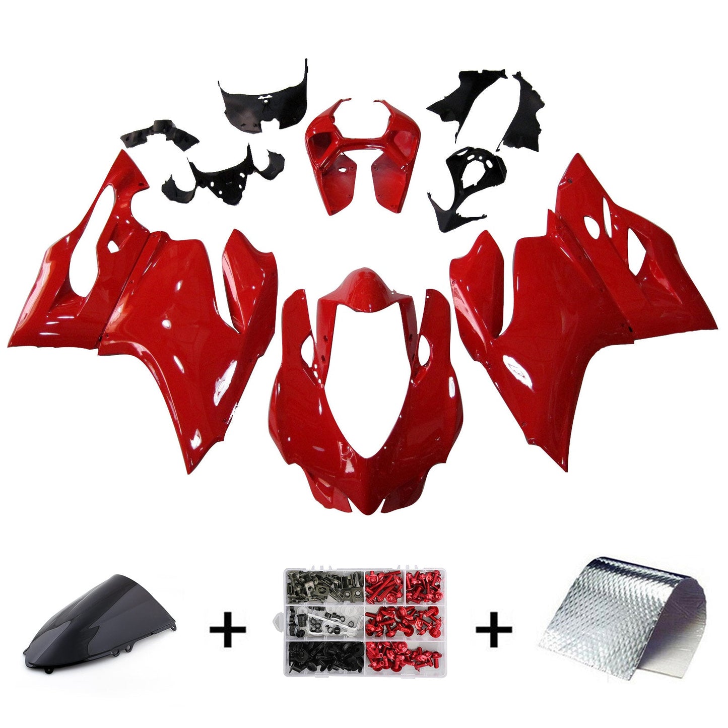 AMOTOPART SALES KIT PLASTIQUE ROUGE WAY FIT DUCATI 1199/899 2012-2014 rouge générique