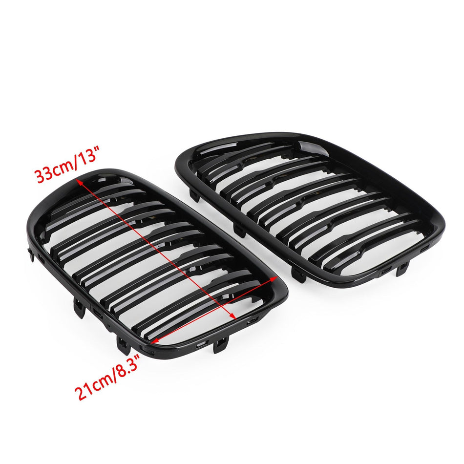 Gloss schwarzer Dual-Lampfhupfen-Nierengrill Kühlergrill Fit BMW X1 E84 2009-14 SUV Generikum