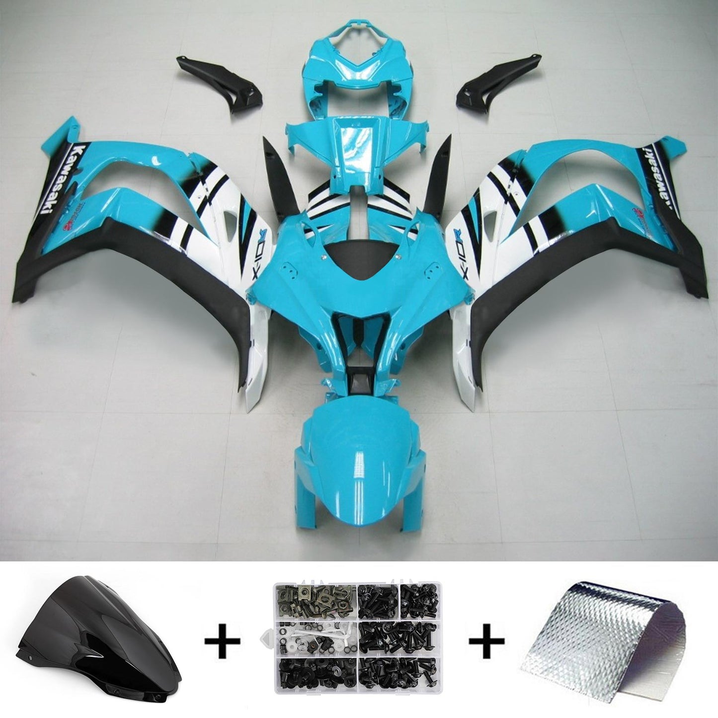 Amotopart Kawasaki ZX-10R ZX10R 2021-2022 Kit de carénage Corps ABS