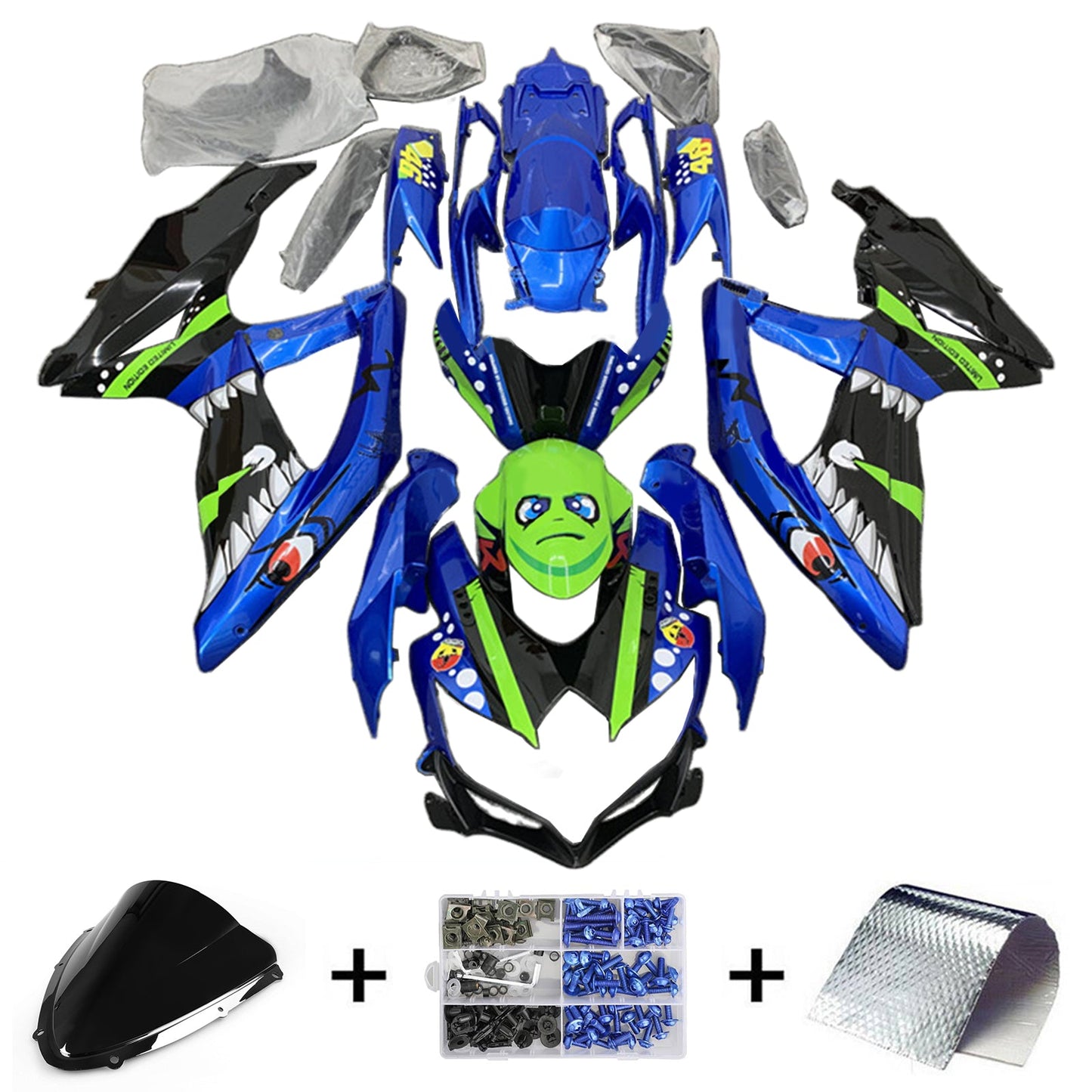 Amotopart Suzuki GSXR 600/750 2008–2010 K8 Verkleidungsset, Karosserie, Kunststoff, ABS