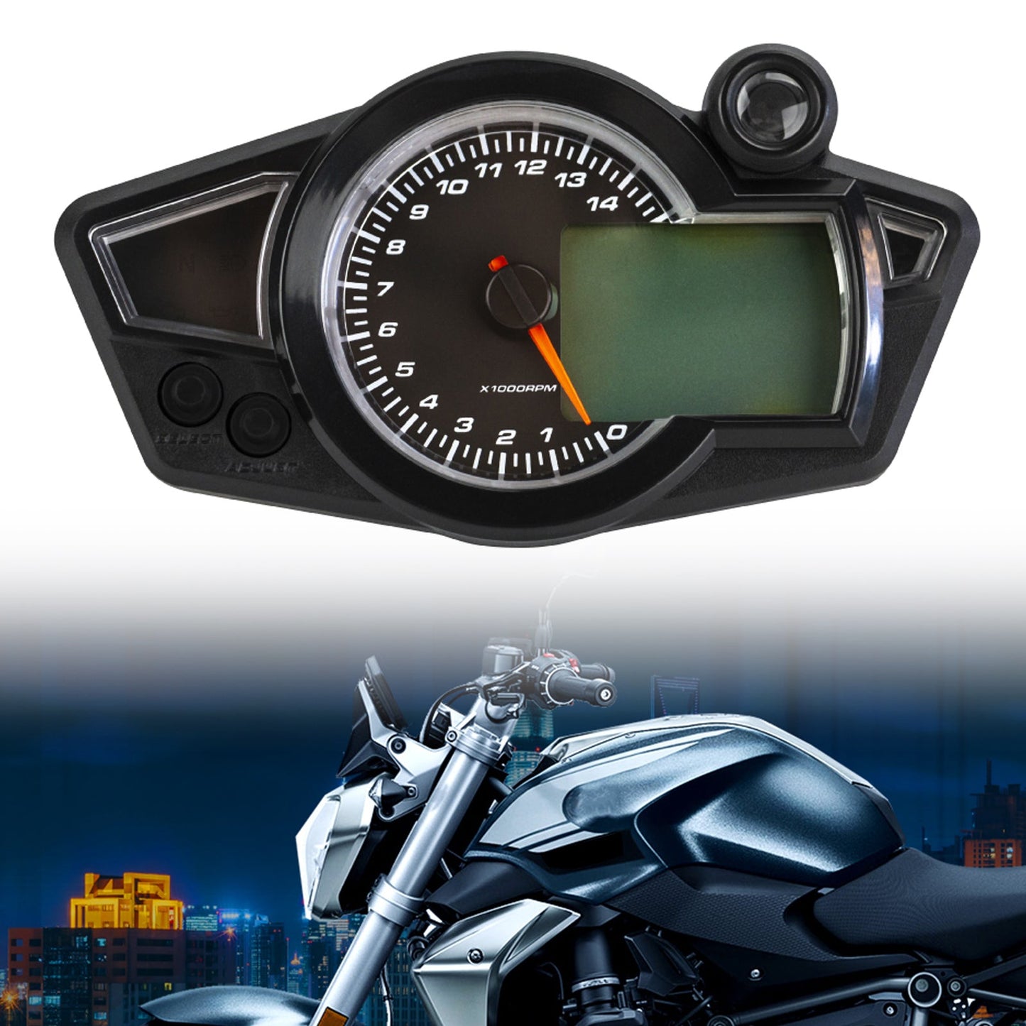 Compteur de vitesse numérique TFT moto universelle 14000 tr/min compteur de fond de vitesse