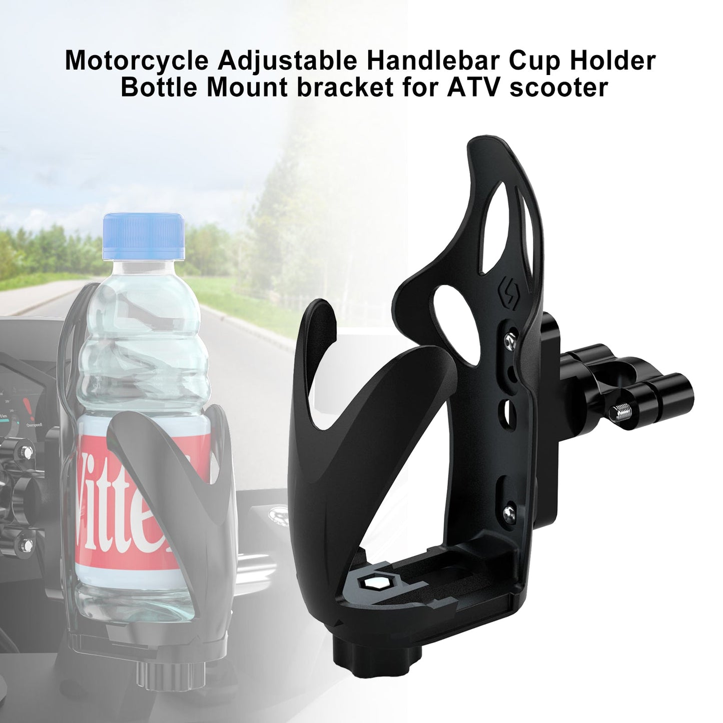 Motor Verstellbarer Lenkerbecherhalter Flaschenhalterung für ATV Scooter Blackc Generic