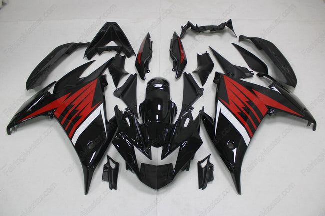 Amotopart 2009-2015 Yamaha FZ6R Kit de carénage noir rouge