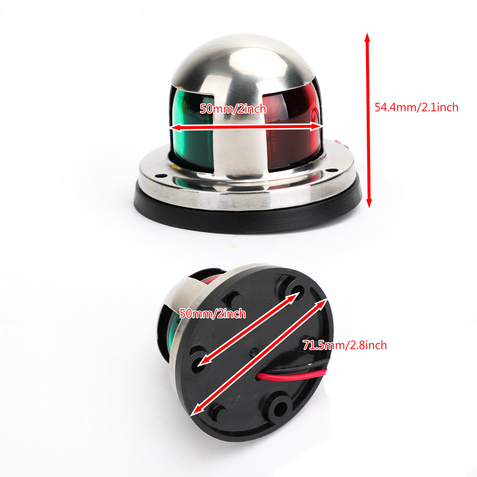 2 in 1 LED Navigationslichter Positionslicht Positionsleuchte Boot 12V Edelstahl