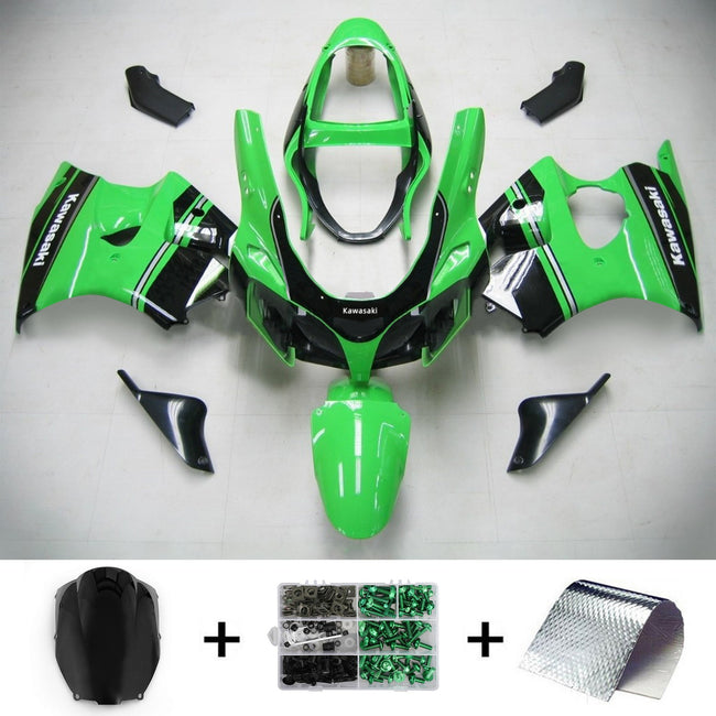 Amotopart 2000-2002 Kawasaki ZX6R Verkleidung Green Black Kit