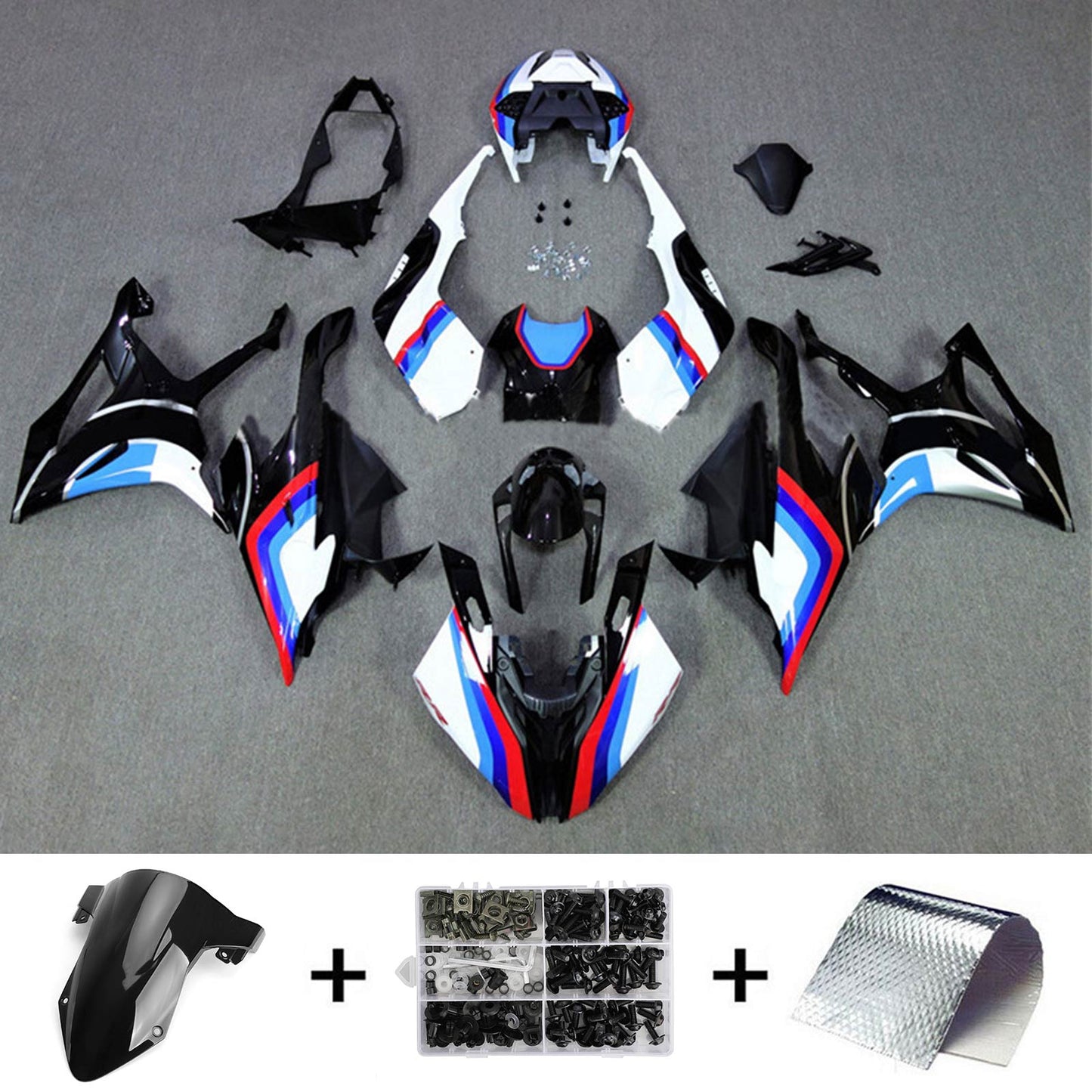 Amotopart 2019-2022 BMW S1000RR/M1000RR Black White Racing Abzugskit