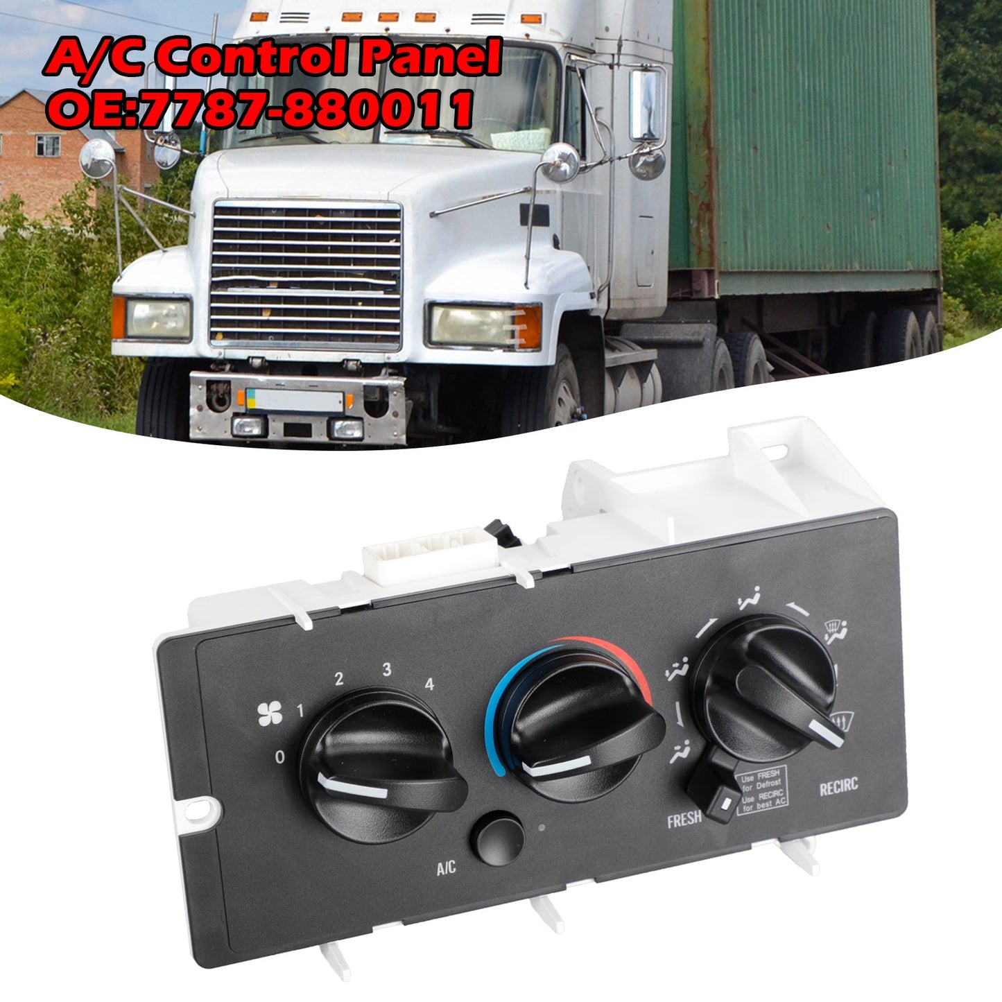 A/C Control Panel für Mack CH613 CV713 2001–2005 7787–880011 850–7450 11–1225 generisch