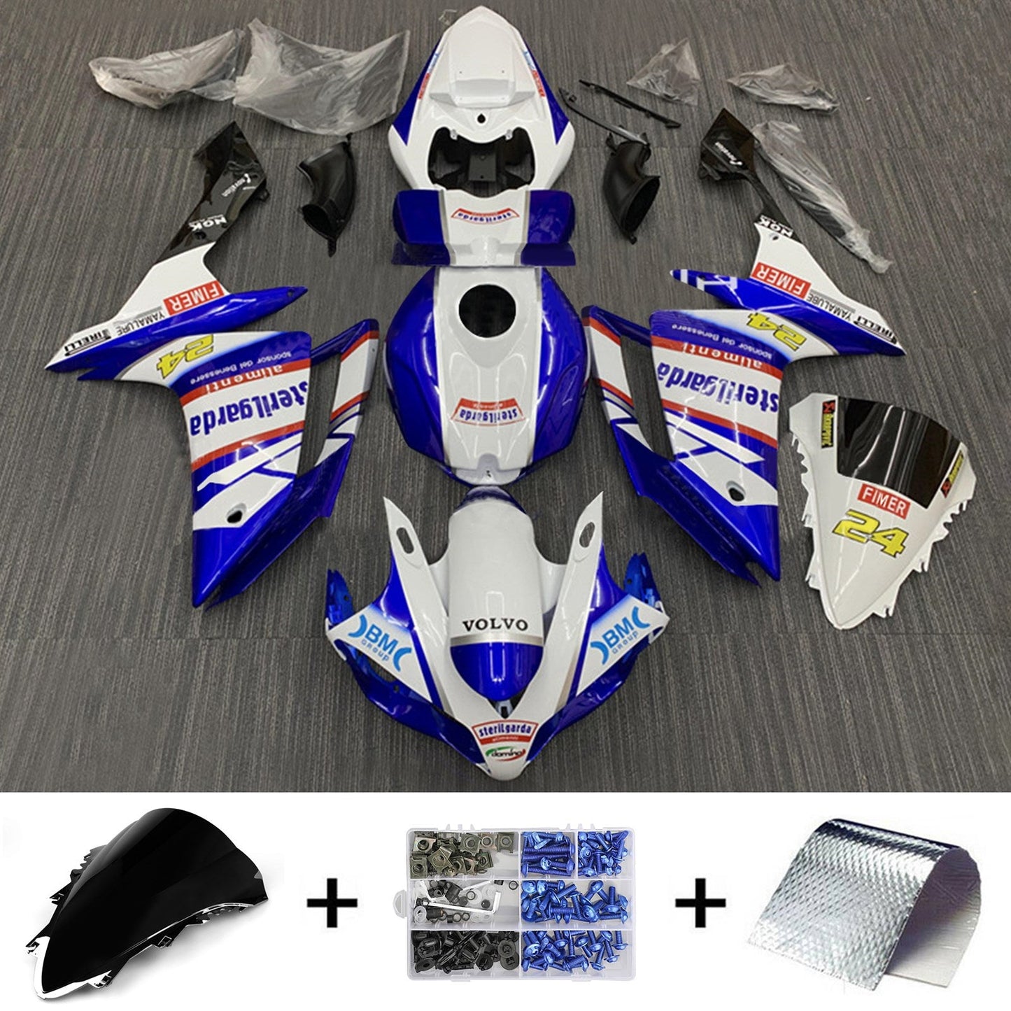 Amotopart Verkleidungsset für Yamaha YZF 1000 R1 2007–2008, Karosserie, Kunststoff, ABS