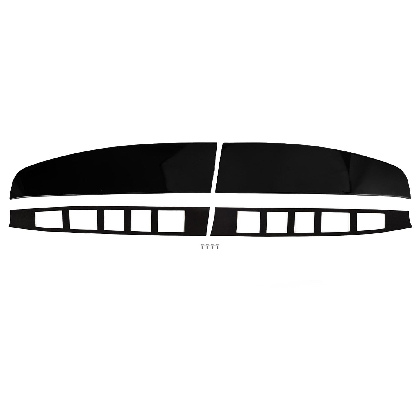 Ford Transit Custom 2012–2023, glänzend schwarzer hinterer Doppelscheunentür-Dachspoiler