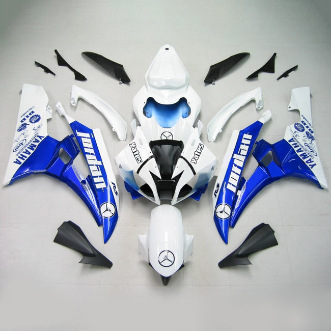 Amotopart Yamaha 2006-2007 YZF 600 R6 White Blue Fairing Kit