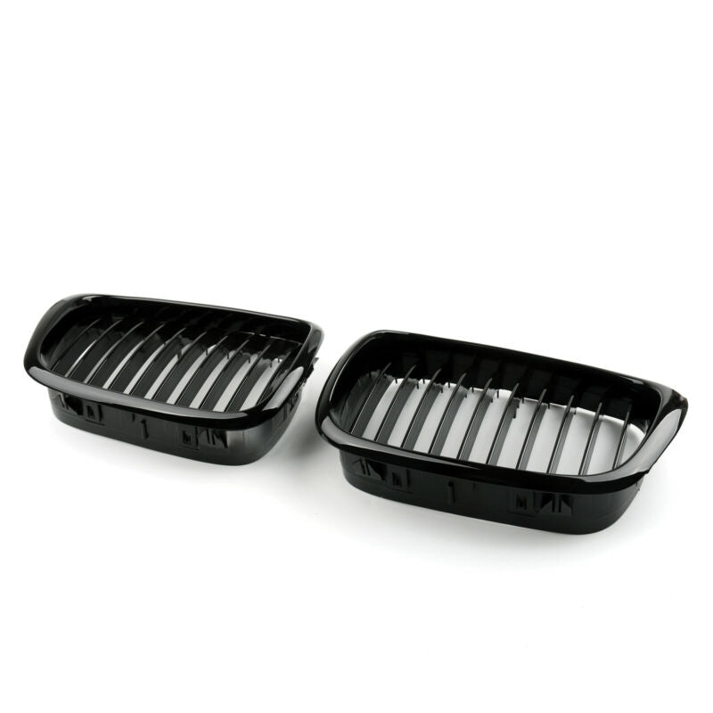 Vorderzaun Grill Kühlergrill Abs Gloss Black Mesh für 2001-2004 BMW 5eries Generikum