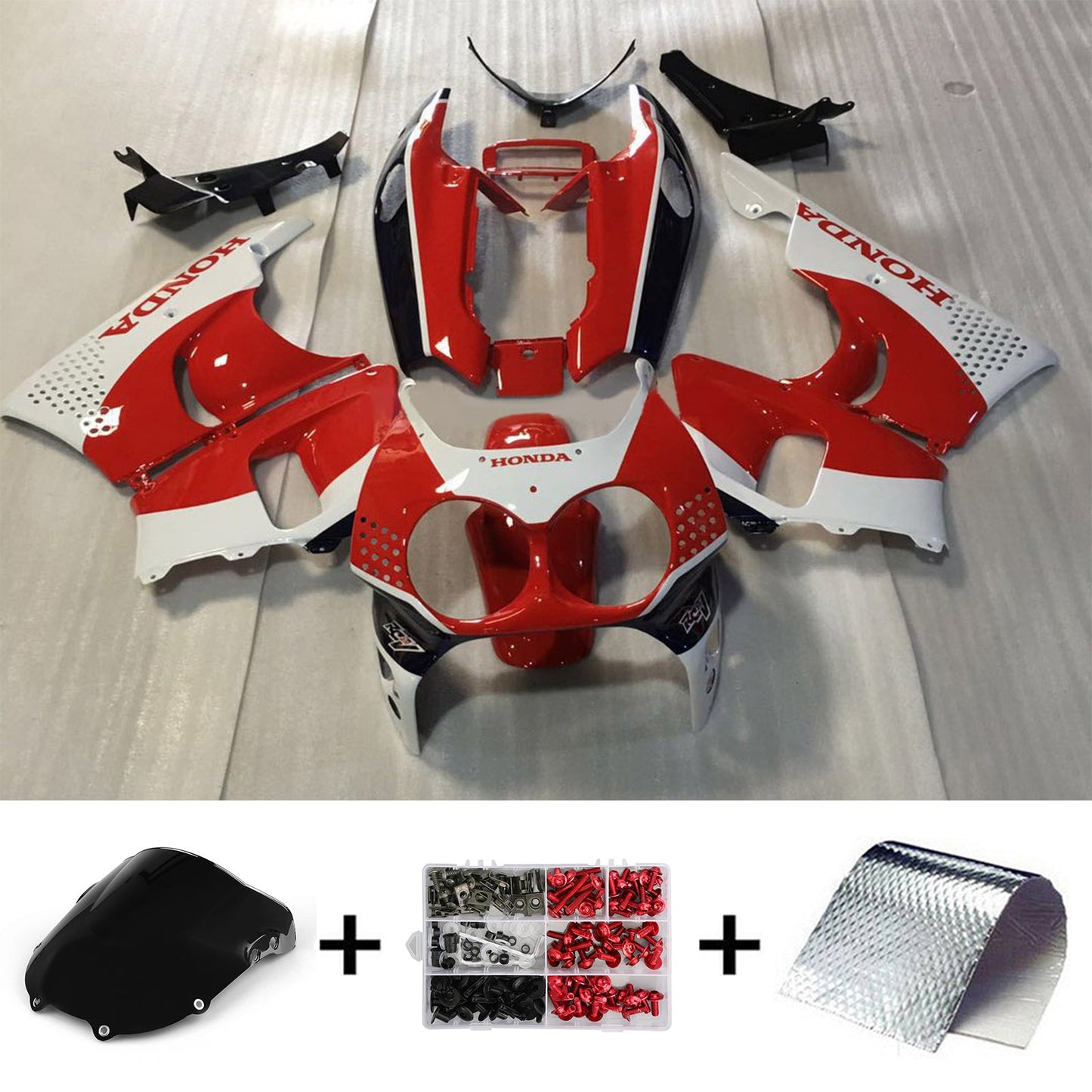 Amotopart Honda CBR900RR 893 1992-1993 Kit de carénage Corps Plastique ABS