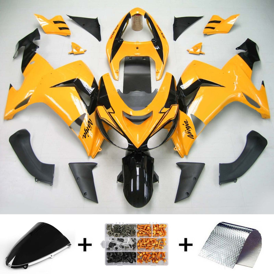 Amotopart Kawasaki ZX10R 2006-2007 Kit de carénage jaune