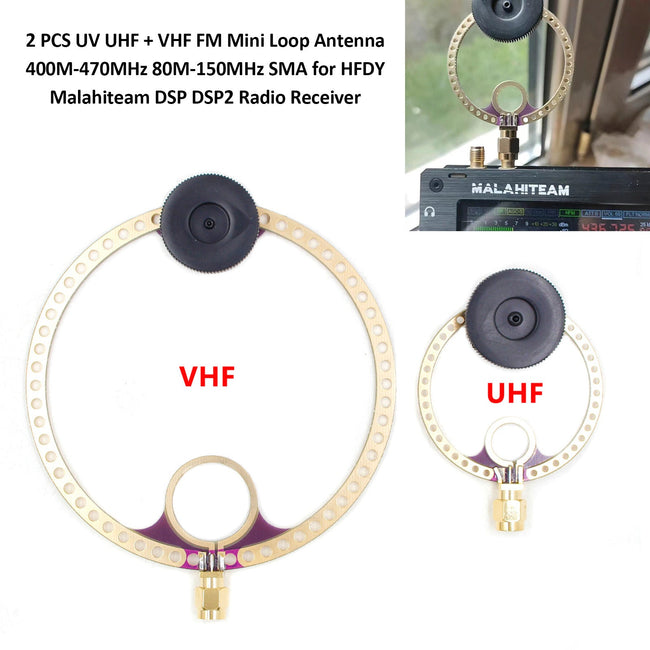 2x Donut VHF UHF FM Mini-Loop-Antenne für HFDY Malahiteam DSP DSP2 Radioempf?nger