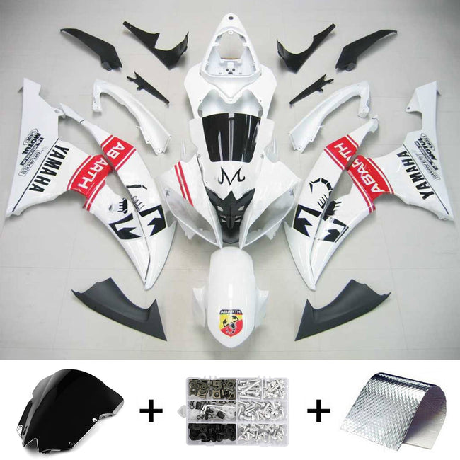 Amotopart Yamaha 2008-2016 YZF 600 R6 Kit de carénage blanc