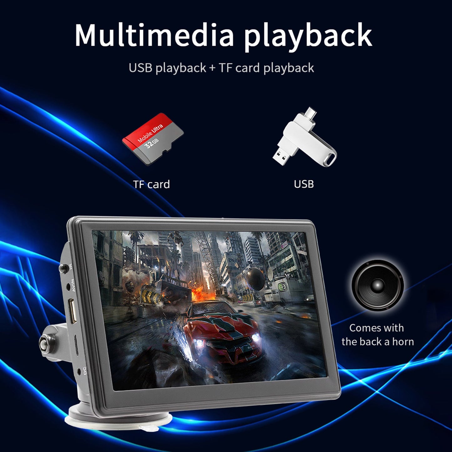 7" Wireless Carplay Bluetooth Stereo Radio FM Auto MP5 Player + 4 LED Kamera