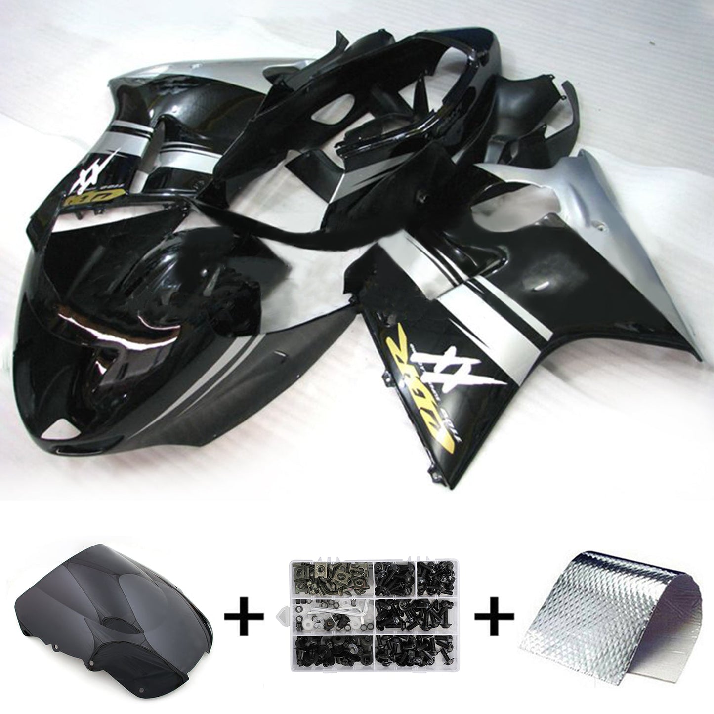 Amotopart Honda CBR1100XX SuperBlackBird 1996–2007 Verkleidungsset, Karosserie, ABS