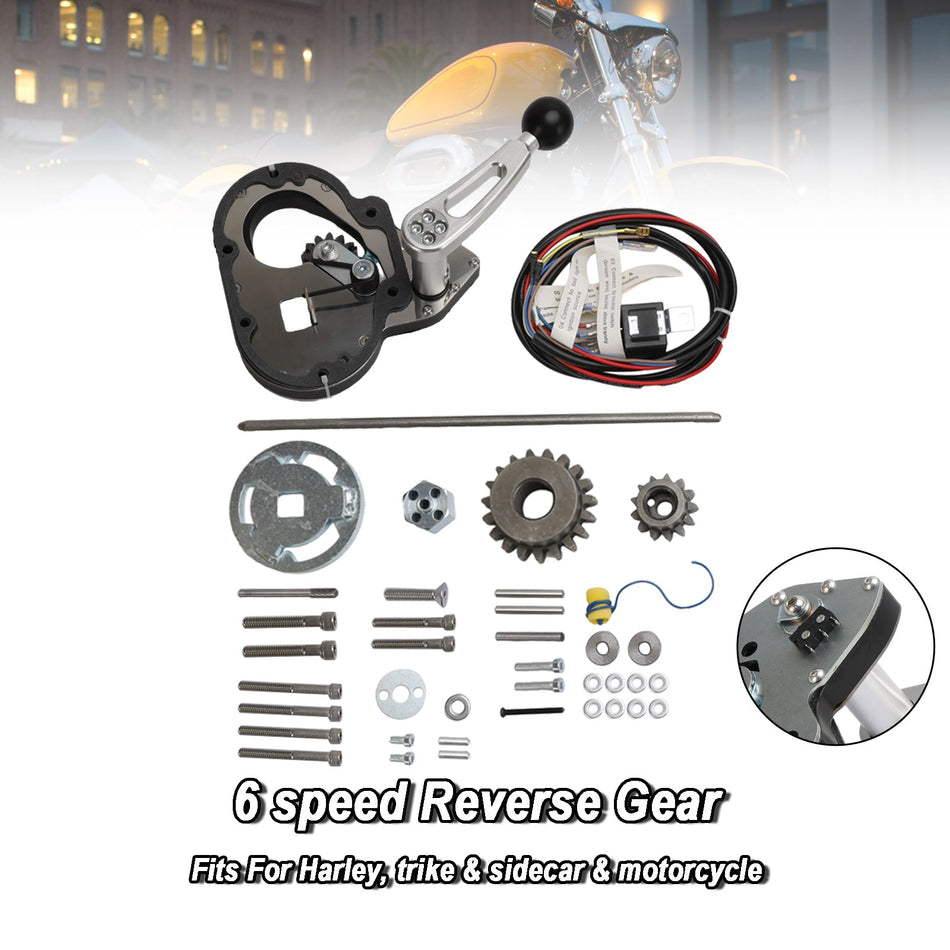 6-Gang-Rückw?rtsgang, passend für Harley mit Billet-Knopf, Trike, Beiwagen, Motorrad