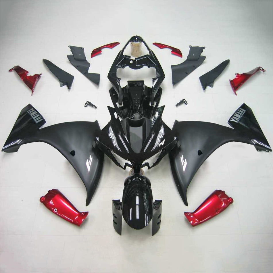 Kit de carénage Amotopart Yamaha YZF 1000 R1 Noir Rouge 2012-2014