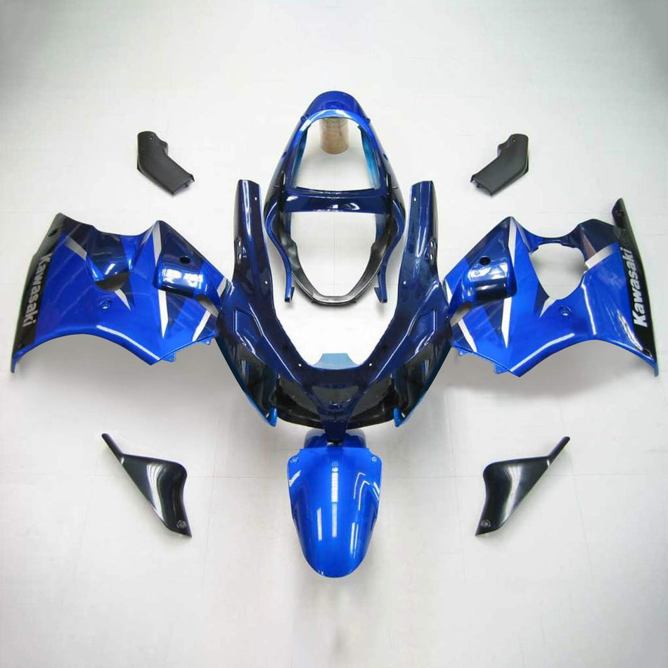 Amotopart 2000-2002 Kawasaki ZX6R Carénage Bleu Kit