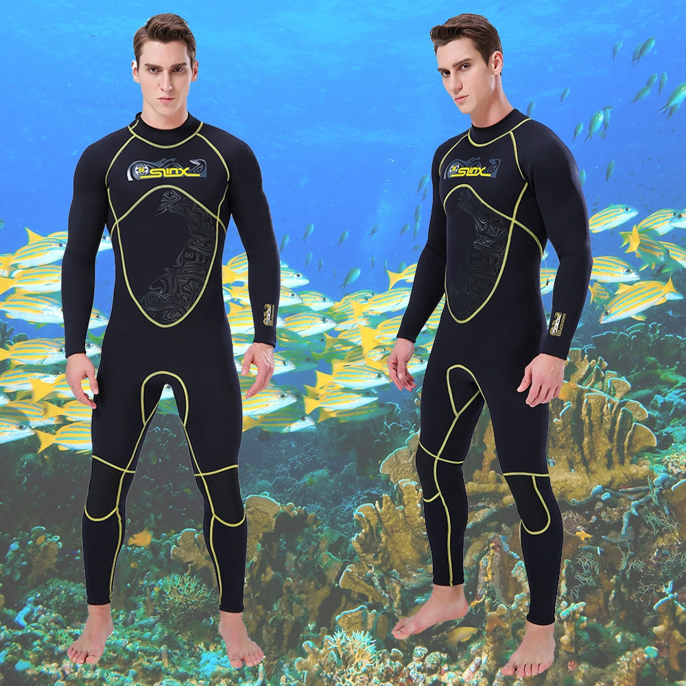 3MM Homme Combinaison de Surf Combinaison de Plongée Corps Complet Snorkeling Triathlon