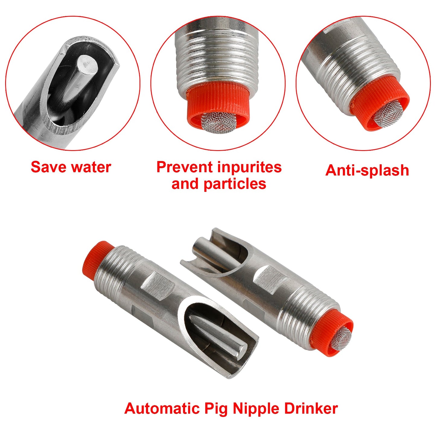 10 Stück Edelstahl-Tr?nke-Tr?nken-Werkzeuge 1/2" NPT-Gewinde Pig Hog Automatic Fedex Express