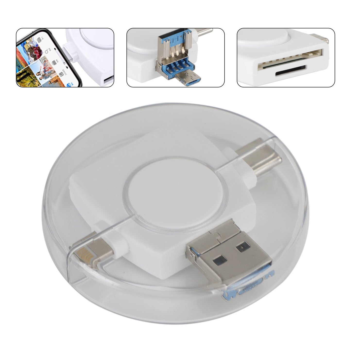 4 in 1 USB Micro SD TF Speicherkartenadapter Leseadapter für Android IOS