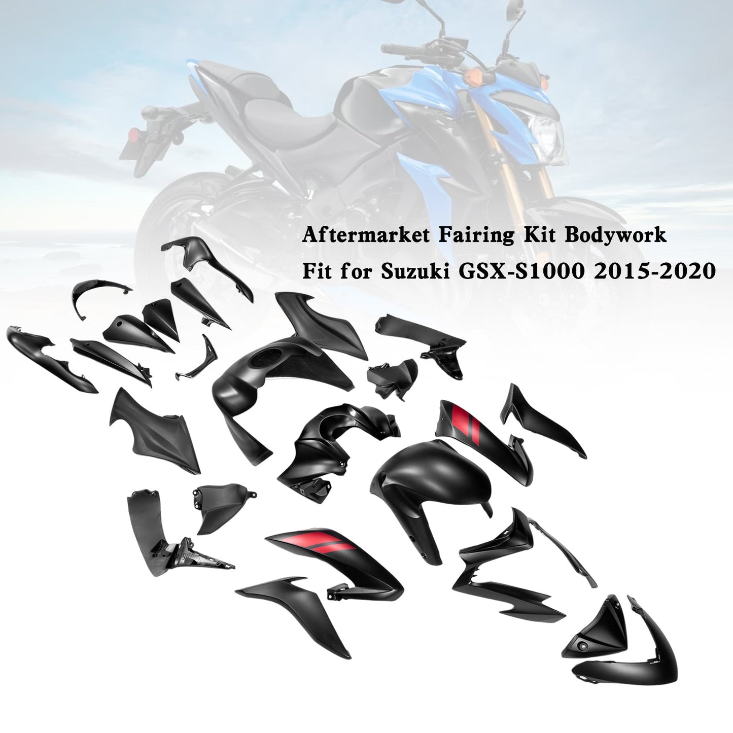 Amotopart Kunststoff-Karosserieverkleidungsset für Suzuki GSX-S 1000 2015–2020