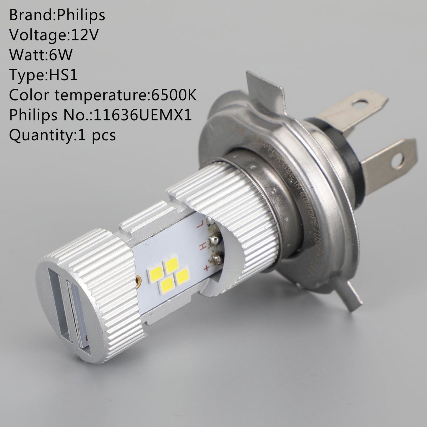 Pour Philips HS1 Ultinon Essential Moto + 100% de lumière blanche 6500K plus lumineuse