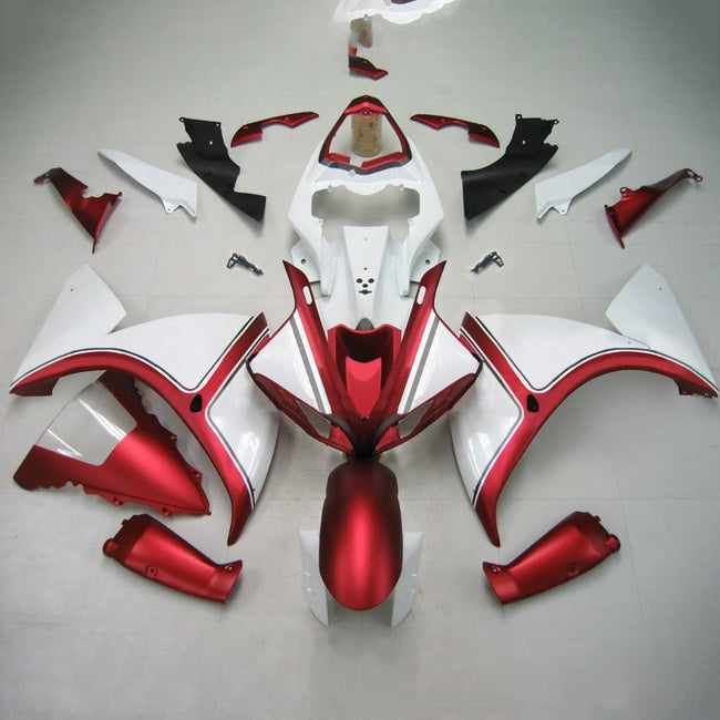 Amotopart Yamaha 2012-2014 YZF 1000 R1 White Red Fearing Kit