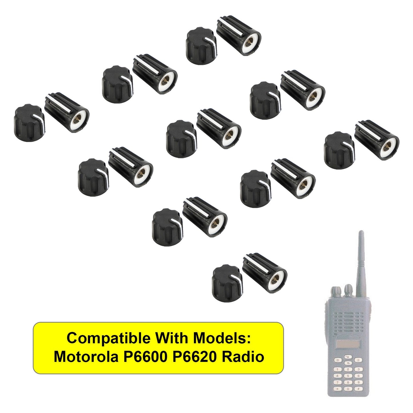 10Set Lautst?rkeregler und Kanalwahlknopfkappe für Motorola P6600 P6620 Radio