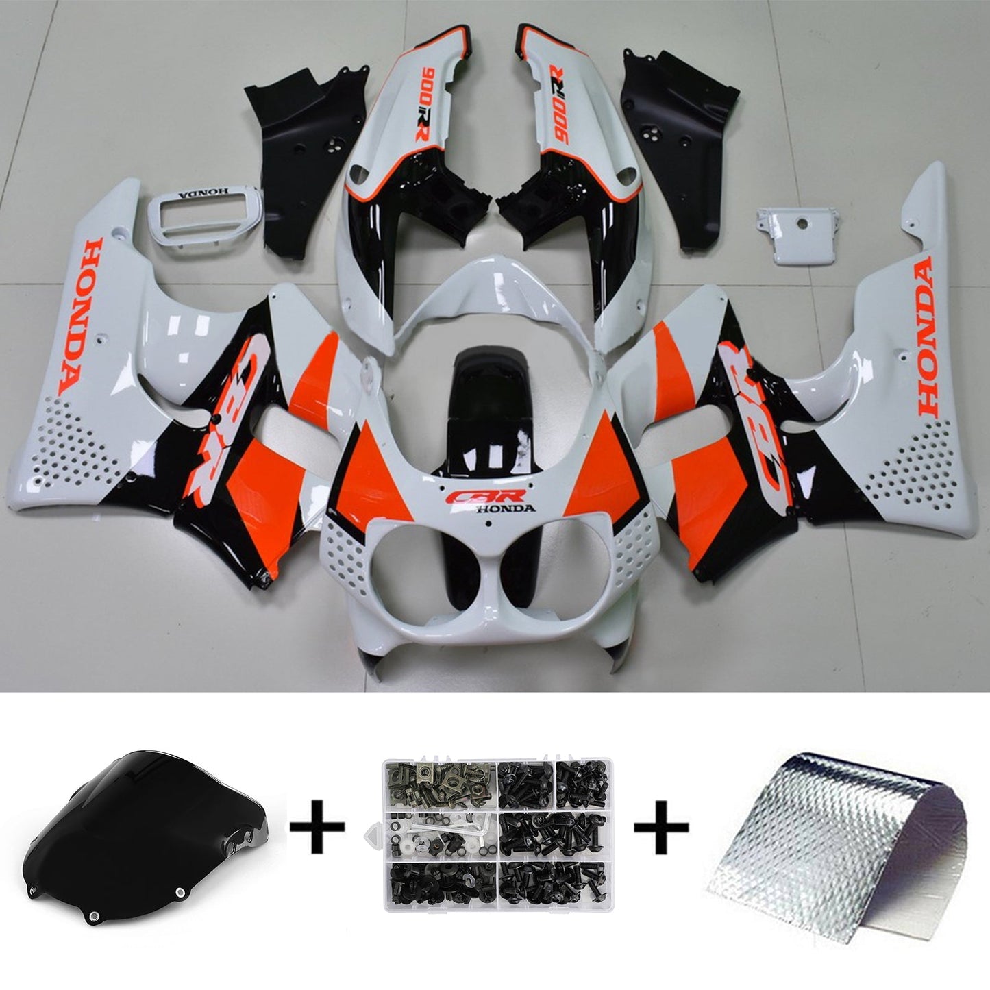 Amotopart Honda CBR900RR 893 1992-1993 Kit de carénage Corps Plastique ABS